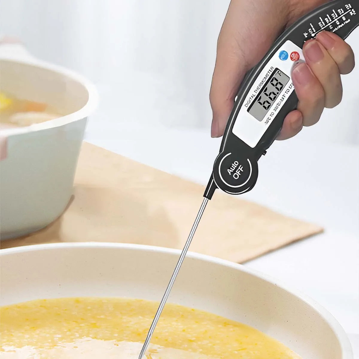 Digitalt Köks Termometer med Fällbar Probe – För Grill, BBQ och Matlagning