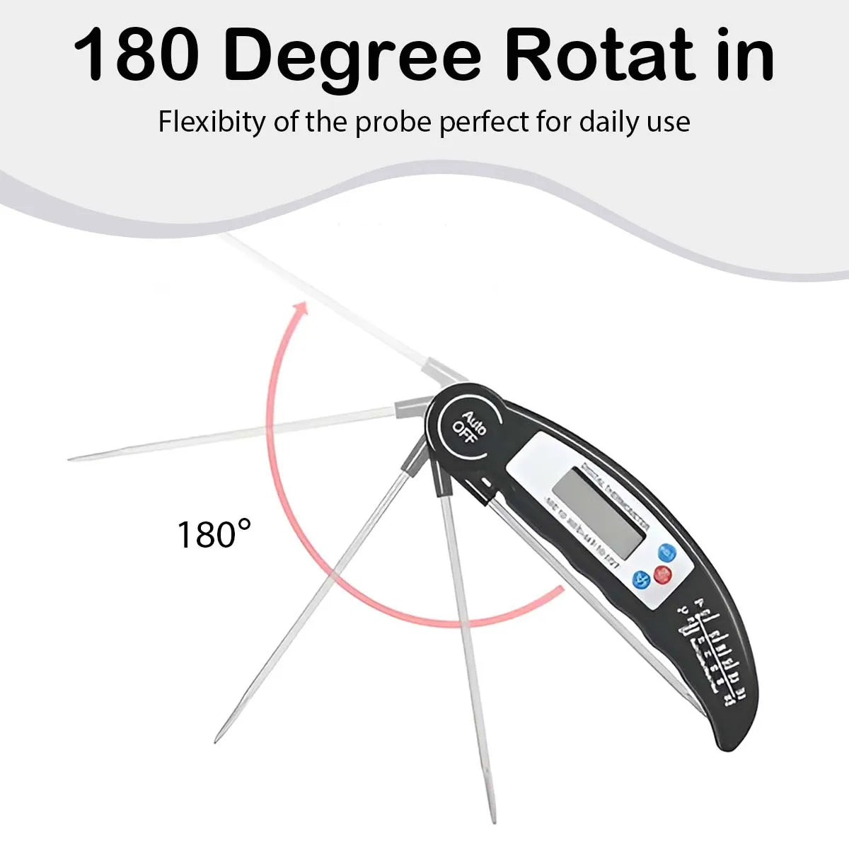 Digitalt Köks Termometer med Fällbar Probe – För Grill, BBQ och Matlagning