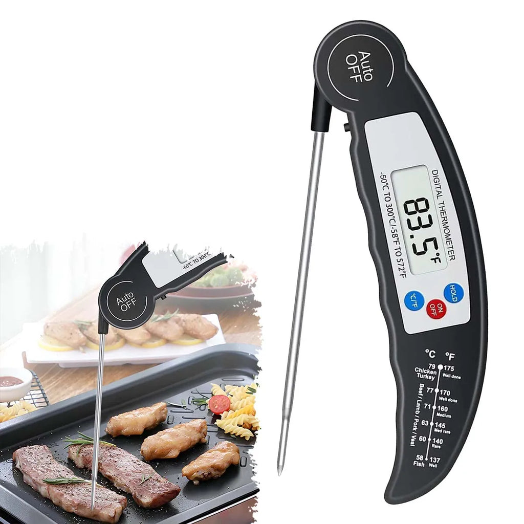 Digitalt Köks Termometer med Fällbar Probe – För Grill, BBQ och Matlagning